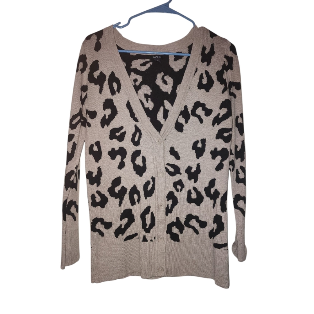 NWT Apt. 9 Button Down Cardigan Sweater - Leopard Print, Size X-Small